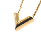 Louis Vuitton Essential V Necklace Metal Gold Logo Classic AB — view 5