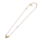 Louis Vuitton Essential V Necklace Metal Gold Logo Classic AB — view 3