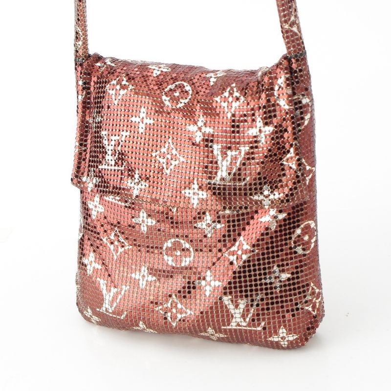 Louis Vuitton Sequin Monogram Mesh Francis Metal Shoulder Bag Brown — view 3