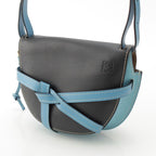 Loewe Leather Gate Dual Small Anagram Shoulder Bag 321.54 T20 Blue Black — view 3