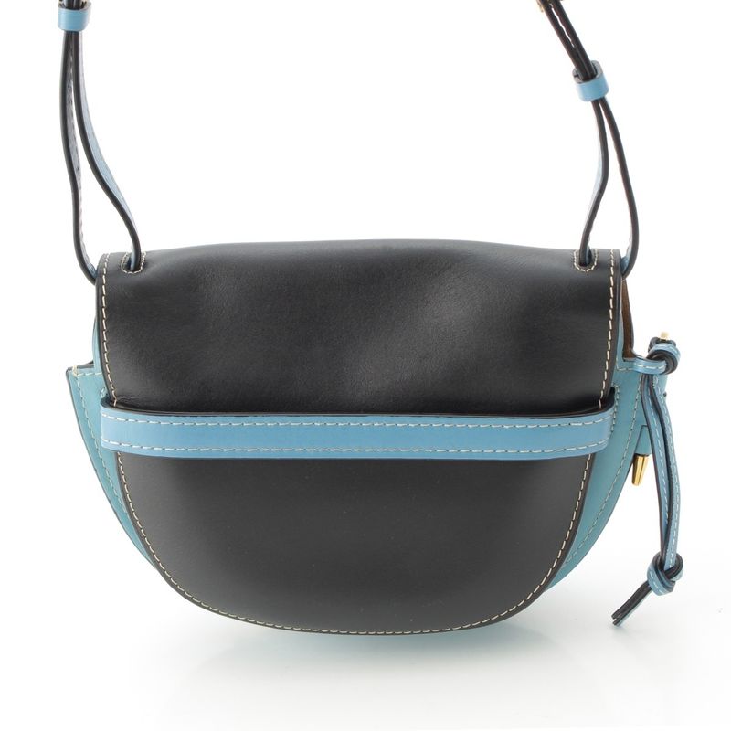 Loewe Leather Gate Dual Small Anagram Shoulder Bag 321.54 T20 Blue Black — view 5