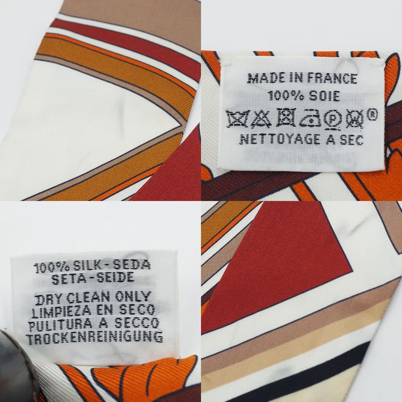 Hermes Twilly George Washington's Carriage Detail 100% Silk Maron — view 9
