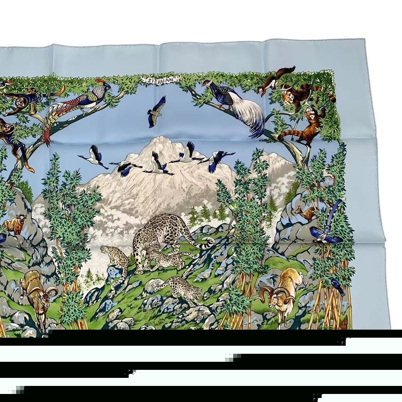 Hermes Scarf Carre 90 Silk Sichuan Blue Box — view 5