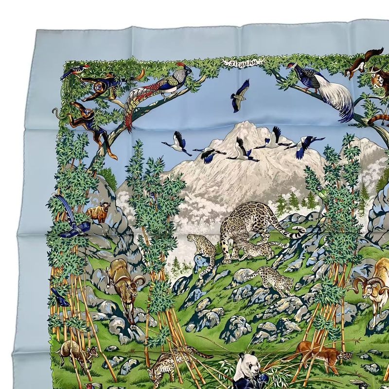 Hermes Scarf Carre 90 Silk Sichuan Blue Box — view 4