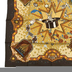 Hermes Carre 90 LA Magie Magic Rabbit Trick Pigeon Clown Silk Brown Box — view 7