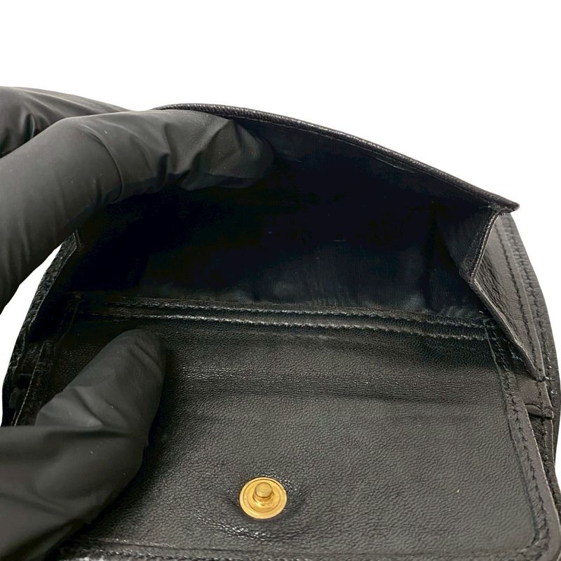 Chanel Vintage Coco Mark Caviar Leather Trifold — view 9