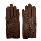 Hermes Gold Twist Hardware Leather Gloves Hand Brown Tea — view 4