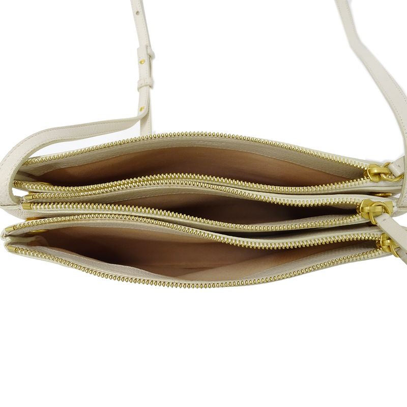 Celine Bag Shoulder Trio Large Leather White Cream Going Out — view 7