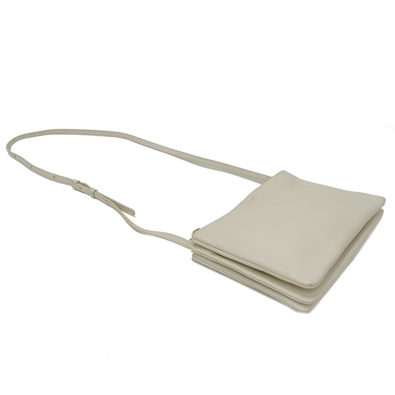 Celine Bag Shoulder Trio Large Leather White Cream Going Out — view 6
