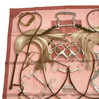 Hermes Carre 90 100% Silk Scarf Projets Carres Planning Power Pink Box — view 3