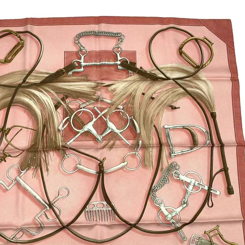 Hermes Carre 90 100% Silk Scarf Projets Carres Planning Power Pink Box — view 4