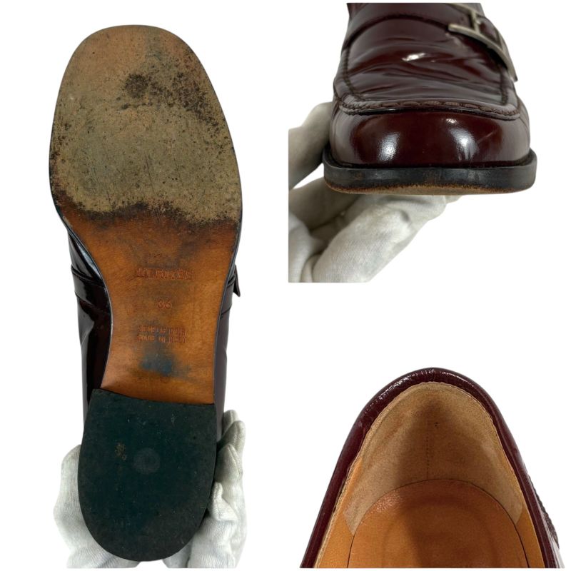 Hermes Loafer Brown Patent Leather Silver Hardware 36 Size — view 9