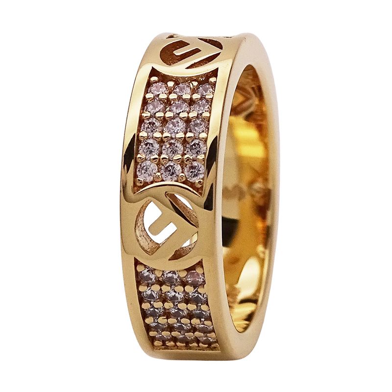 Fendi Ring Fs Rhinestone Gold S 10.5 Box — view 5