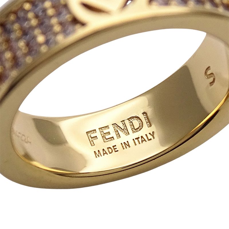 Fendi Ring Fs Rhinestone Gold S 10.5 Box — view 6