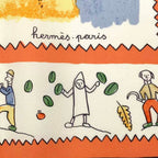 Hermes Carre 90 RE TOUR A LA Terre Return Home Silk Scarf Pink — view 7