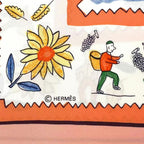 Hermes Carre 90 RE TOUR A LA Terre Return Home Silk Scarf Pink — view 8