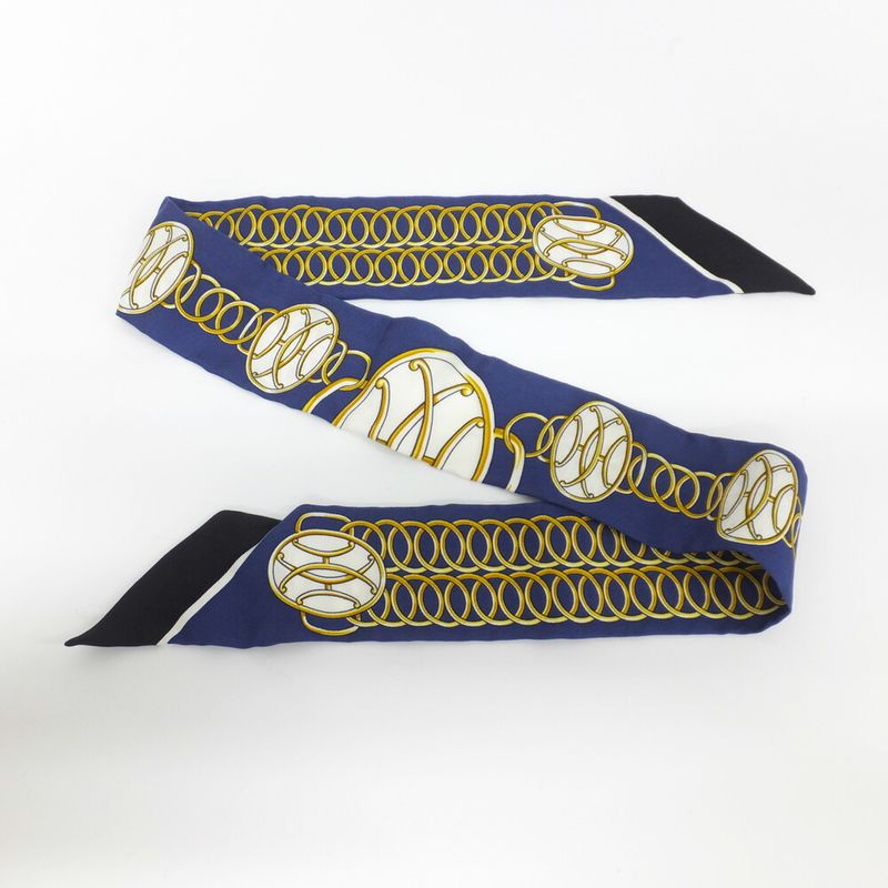 Hermes Twilly Navy Lift Profile Marine Noir Gold — view 8