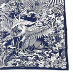Hermes Carre 90 Scarf Silk Flamingo Party Bee Pattern White — view 6