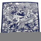 Hermes Carre 90 Scarf Silk Flamingo Party Bee Pattern White — view 3