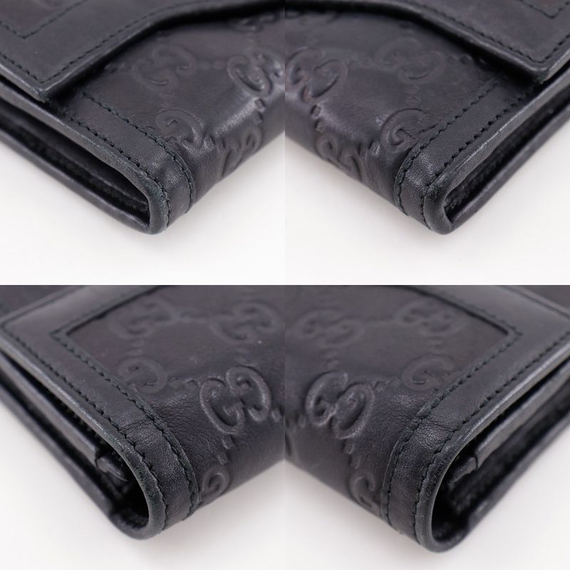 Gucci Interlocking G Guccissima Leather Black Long Wallet — view 4