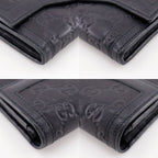 Gucci Interlocking G Guccissima Leather Black Long Wallet — view 4