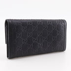 Gucci Interlocking G Guccissima Leather Black Long Wallet — view 3