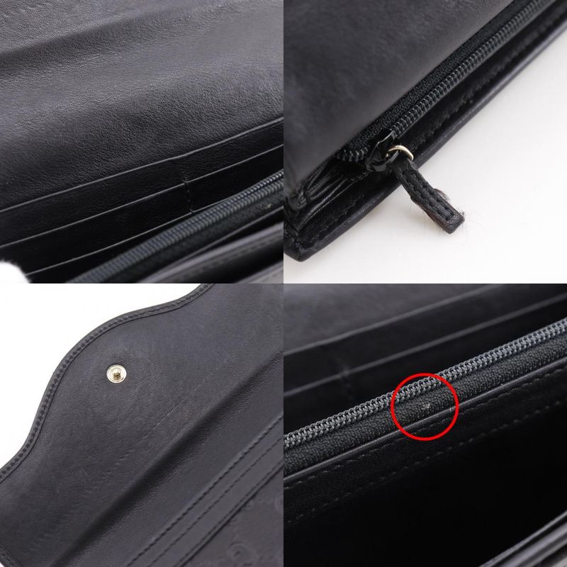 Gucci Interlocking G Guccissima Leather Black Long Wallet — view 9