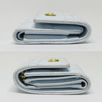 Dior Joli Hibiscus Wallet S3105 Unjb Trifold Light Blue Leather — view 4