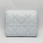 Dior Joli Hibiscus Wallet S3105 Unjb Trifold Light Blue Leather — view 2