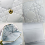 Dior Joli Hibiscus Wallet S3105 Unjb Trifold Light Blue Leather — view 8