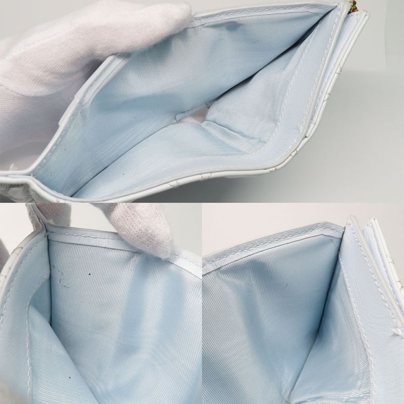 Dior Joli Hibiscus Wallet S3105 Unjb Trifold Light Blue Leather — view 7