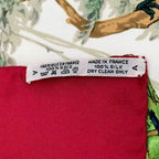 Hermes Scarf Carre 90 Equateur Equatorial Animal Bird All Over Pattern Silk Red — view 7