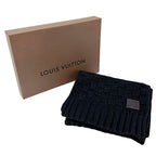 Louis Vuitton Muffler Shawl Echarpe Helsinki Cashmere Black Scarf — view 7