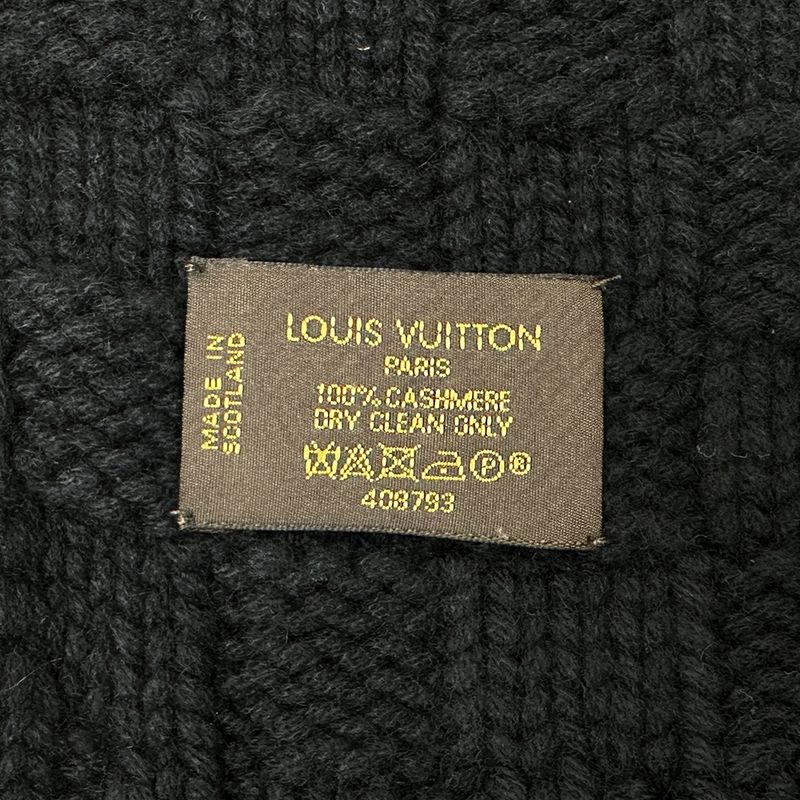 Louis Vuitton Muffler Shawl Echarpe Helsinki Cashmere Black Scarf — view 4