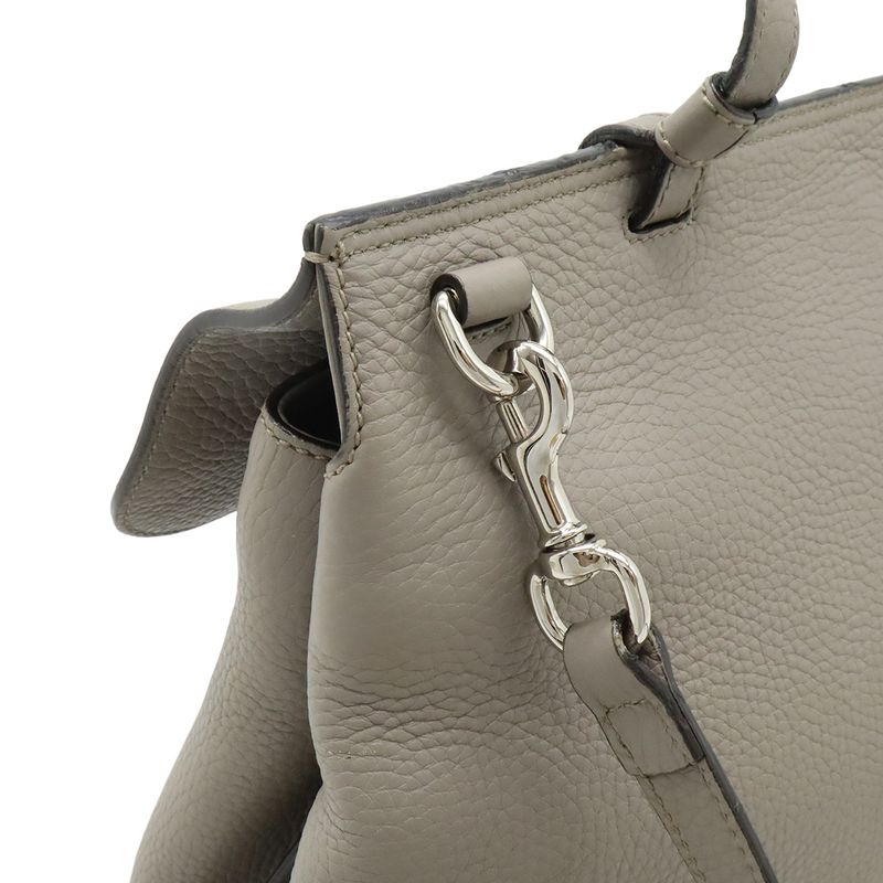 Gucci Bamboo Daily Medium Top Handle Bag Handbag 2-Way Shoulder Leather Gray — view 5