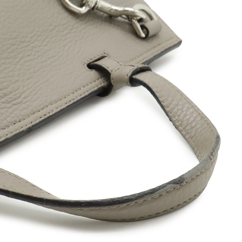 Gucci Bamboo Daily Medium Top Handle Bag Handbag 2-Way Shoulder Leather Gray — view 7