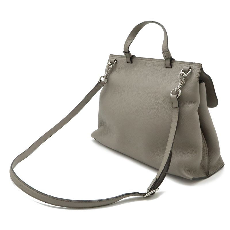 Gucci Bamboo Daily Medium Top Handle Bag Handbag 2-Way Shoulder Leather Gray — view 3