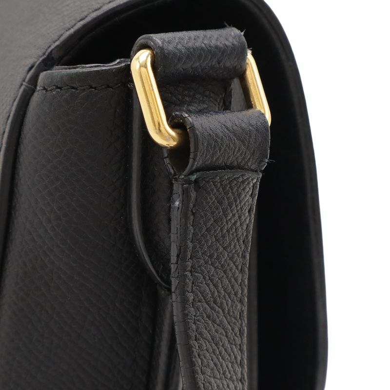 Celine Trotter-medium Shoulder Bag Crossbody Leather Black Gold Hardware — view 5