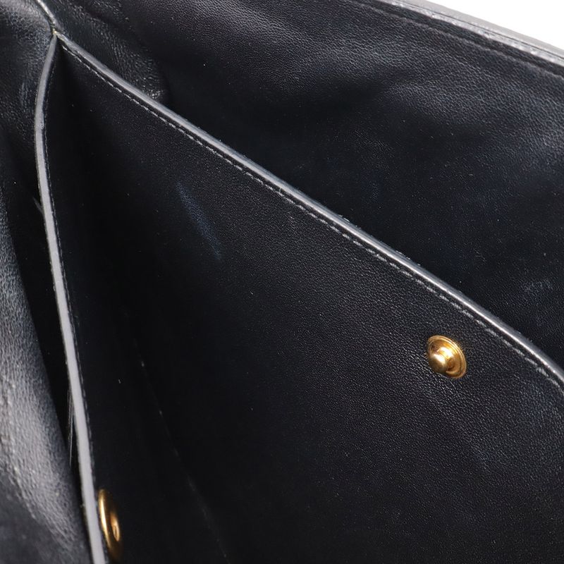 Celine Trotter-medium Shoulder Bag Crossbody Leather Black Gold Hardware — view 8