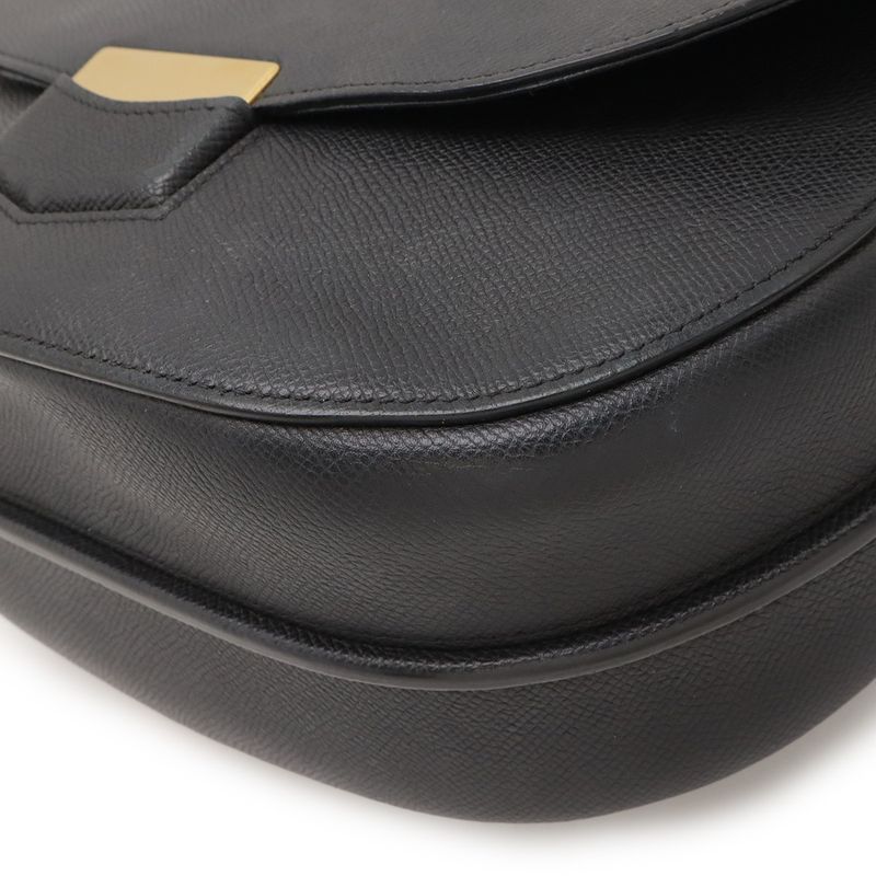 Celine Trotter-medium Shoulder Bag Crossbody Leather Black Gold Hardware — view 4