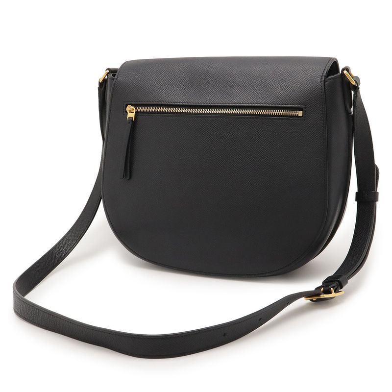 Celine Trotter-medium Shoulder Bag Crossbody Leather Black Gold Hardware — view 3