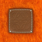 Loewe Mohair Wool Anagram Leather Patch Muffler Orange Scarf — view 5