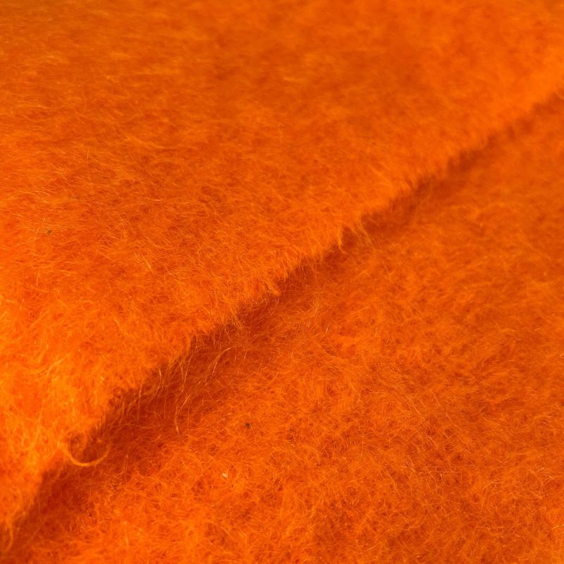Loewe Mohair Wool Anagram Leather Patch Muffler Orange Scarf — view 3