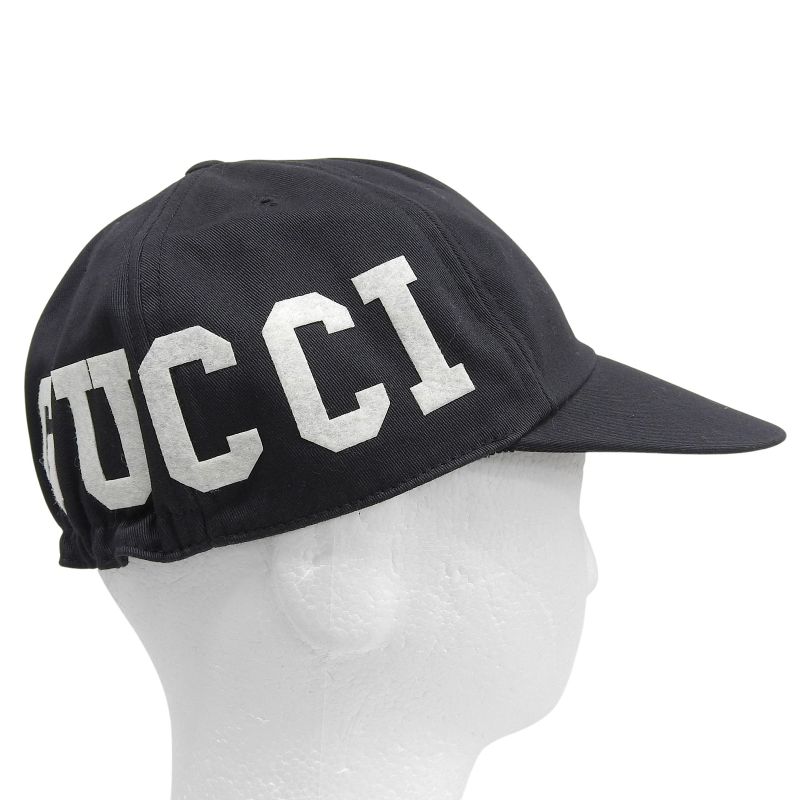 Gucci 100% Cotton Baseball Cap Hat Applique Black M 58 cm — view 3