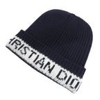 Christian Dior 31 Noe714 Ixgh Wool Cashmere Logo Beanie Knit Cap Navy White — view 8