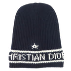 Christian Dior 31 Noe714 Ixgh Wool Cashmere Logo Beanie Knit Cap Navy White — view 5