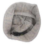 Fendi Wool Cashmere Blend Zucca Pattern Beanie Knit Cap Brown Beige TU — view 5