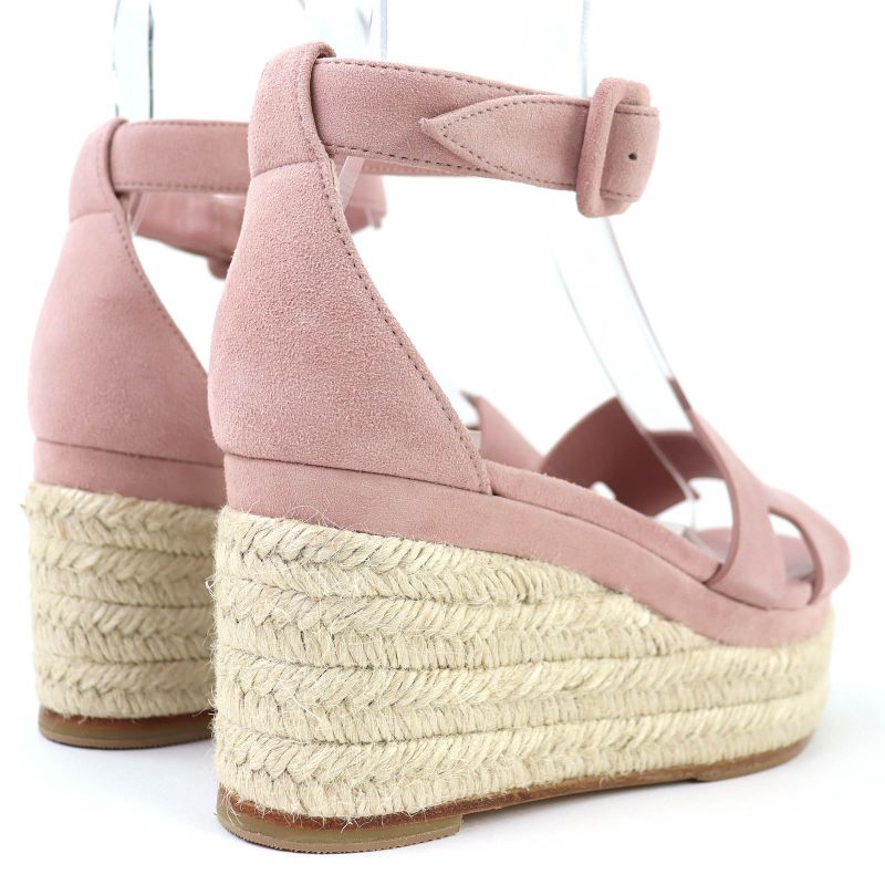 Hermes Espadrilles Herda Suede Leather Ankle Strap Sandals Pink — view 7