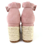 Hermes Espadrilles Herda Suede Leather Ankle Strap Sandals Pink — view 6
