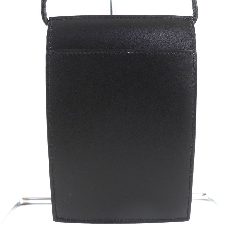 Saint Laurent Paris Leather Shoulder Pouch Bag Black — view 4
